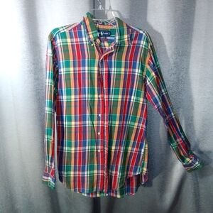 Multicolored Plaid Button Up Shirt